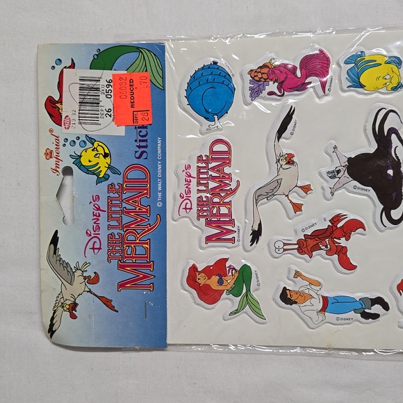 New In Plastic Disney's Little Mermaid Puff Stickers 1991 New Old Stock Unused - Picture 6 of 15